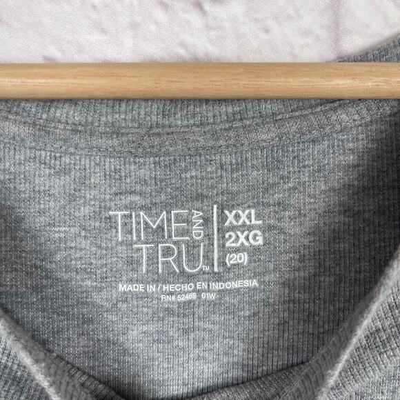 J5019 Time And Tru womens gray t-shirt size XXL - Picture 2 of 5
